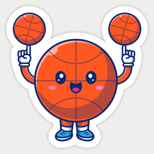 Cute Basket Ball Cartoon Sticker